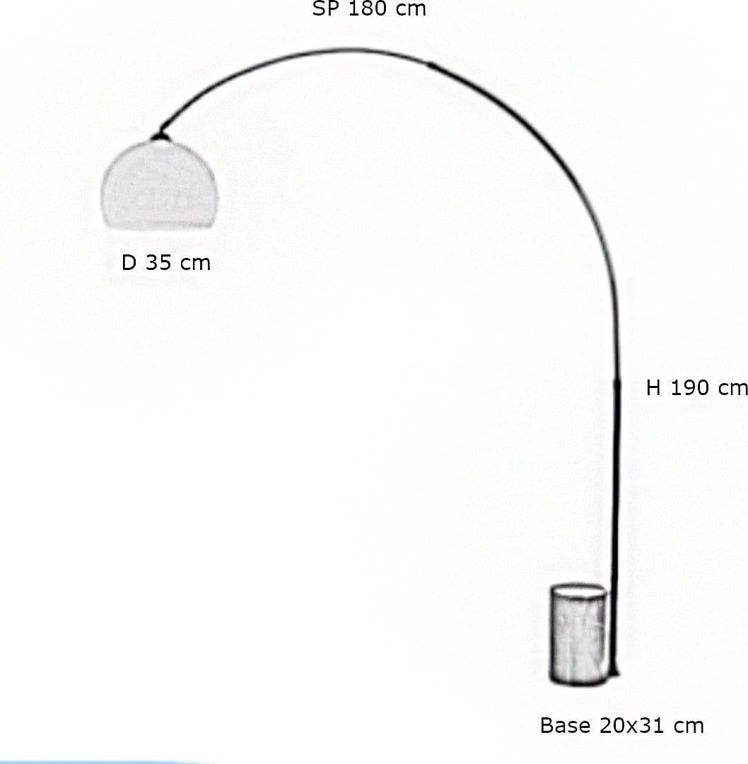 Piantana arco Illuminando CURVE P NR CURVEPNRNR E27 LED metallo marmo acrilico - 2