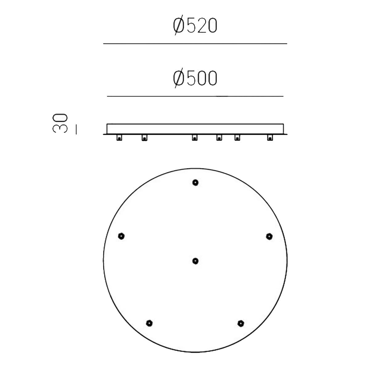 Base tonda sei luci CLEOFE ALICE BT 6 - 3