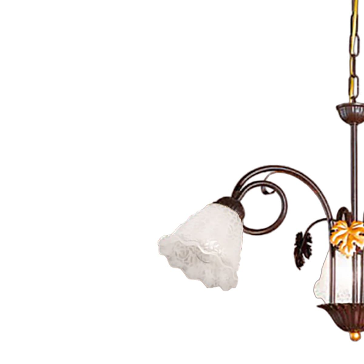 Lampadario classico Due P AIDA S5 E14 LED metallo vetro bianco - 3