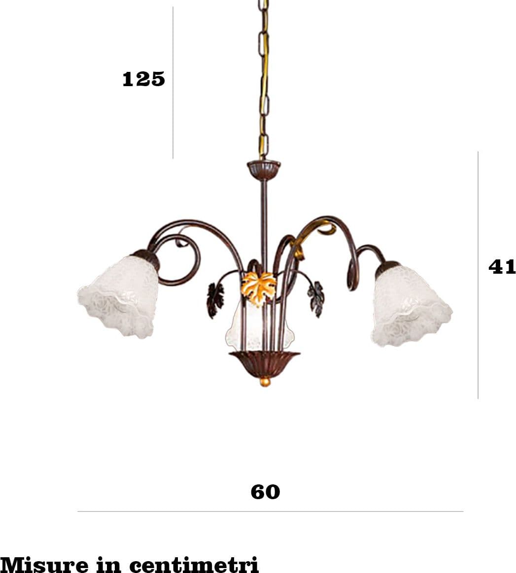 Lampadario classico Due P AIDA S3 E14 LED metallo vetro bianco - 3