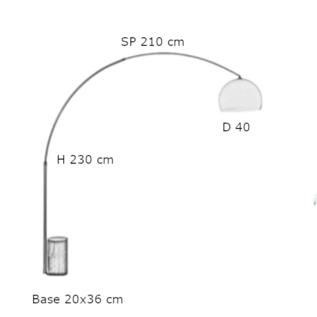 Piantana arco Illuminando CURVE G NR OS E27 LED metallo marmo acrilico - 10