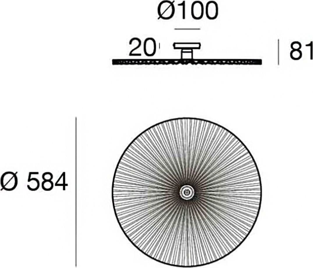 Plafoniera Linea Light DOGE S CA023AGBEZZ E27 LED metallo petrolio - 4