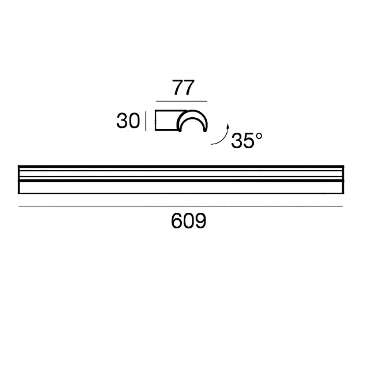 Applique led Linea Light HALFPIPE 9805 3000k 1517LM IP44 alluminio lucido orientabile - 4
