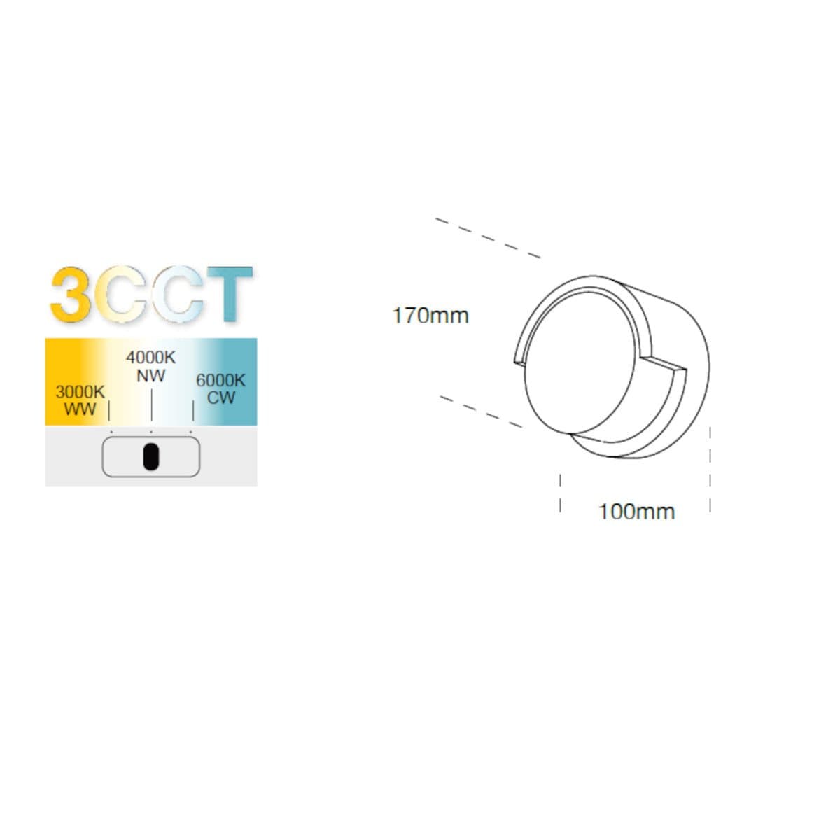 Applique moderno Lampadari Bartalini PILC LED CCT IP65 materiale plastico - 4