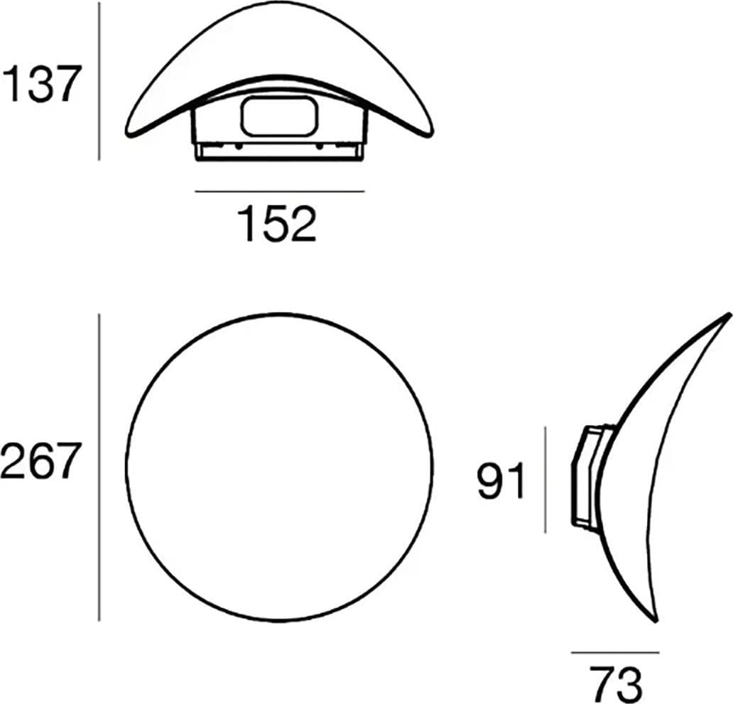 Applique esterno Linea Light ALBA 9664M 2700K 1702LM IP65 alluminio bianco diffusore vetro - 2