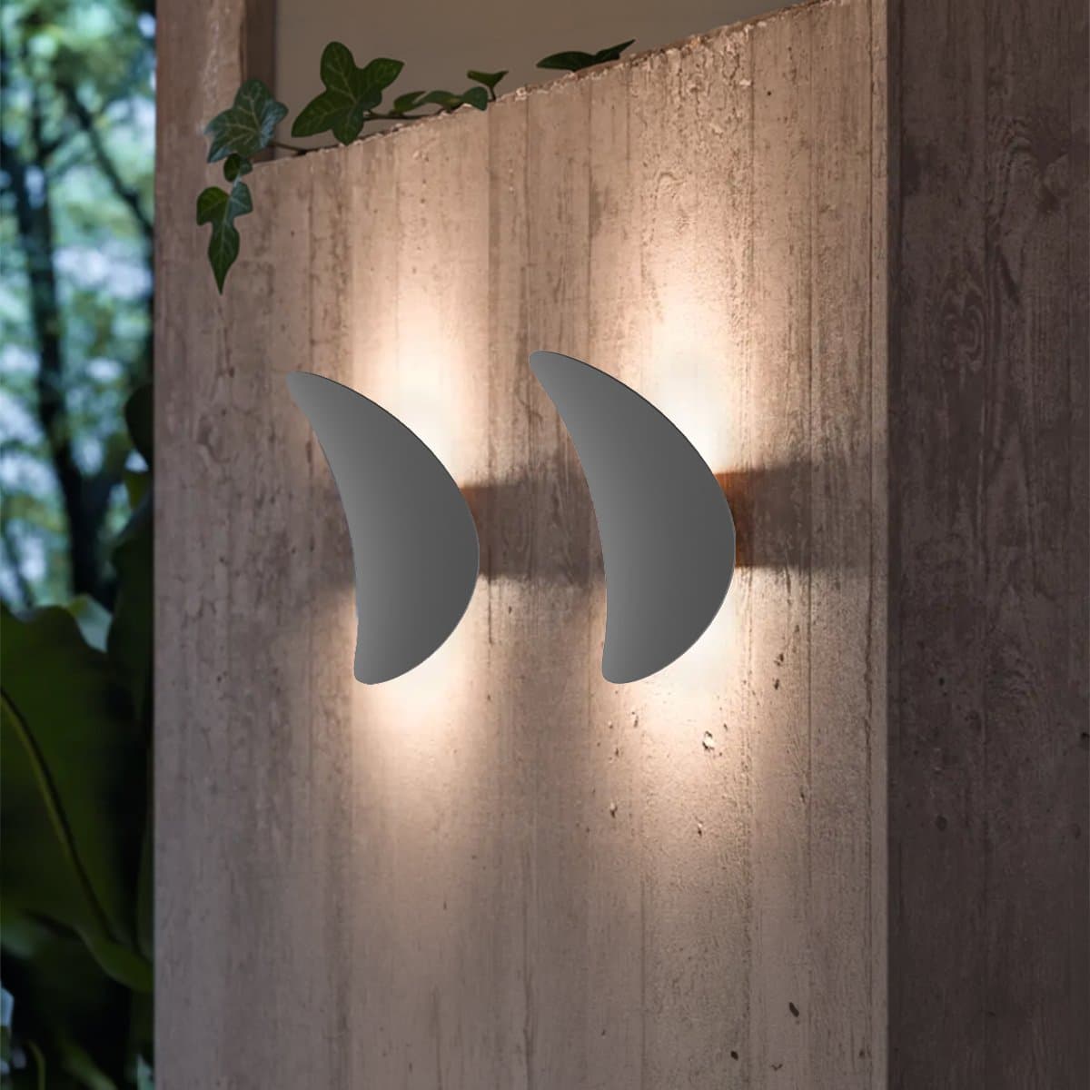 Applique esterno Linea Light ALBA 9663M 2700K 1702LM IP65 alluminio grigio brillante diffusore vetro - 2