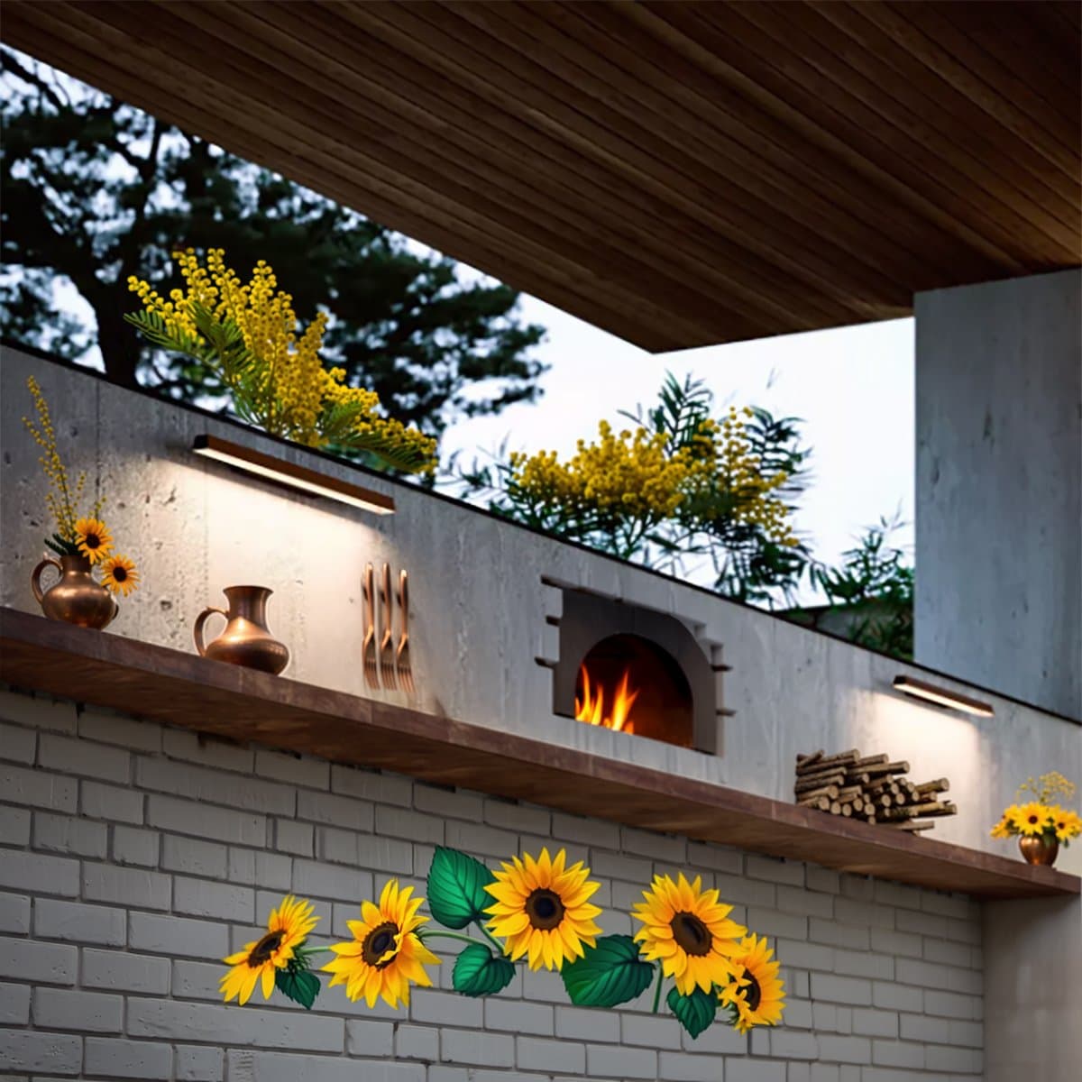 Applique esterno Linea Light LIRA 9340 3000K 1001LM LED IP65 acciaio inox 304 dark brown mono emissione - 2