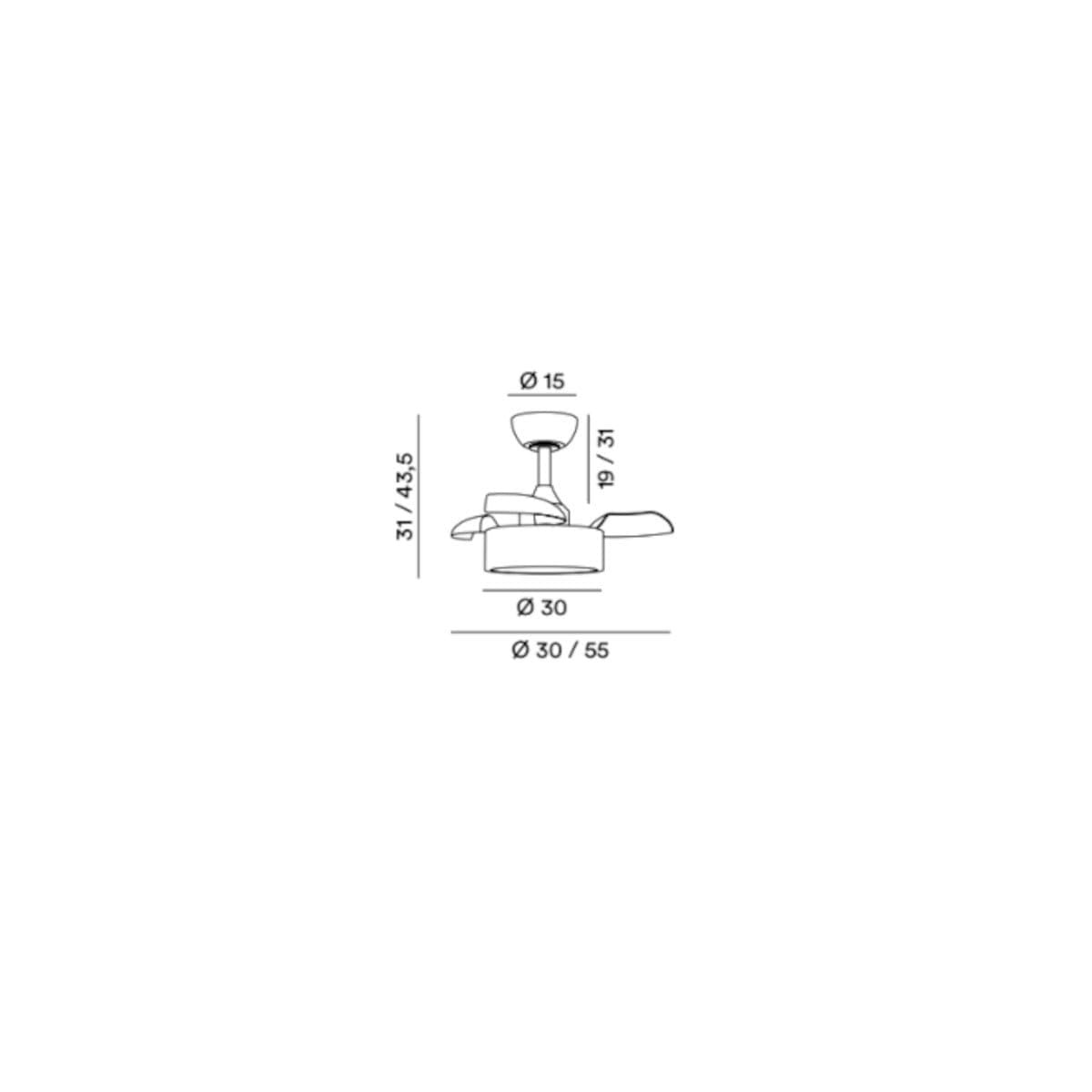 Ventilatore Perenz CLEO 7216 SB CT LED metallo tessuto acrilico - 4