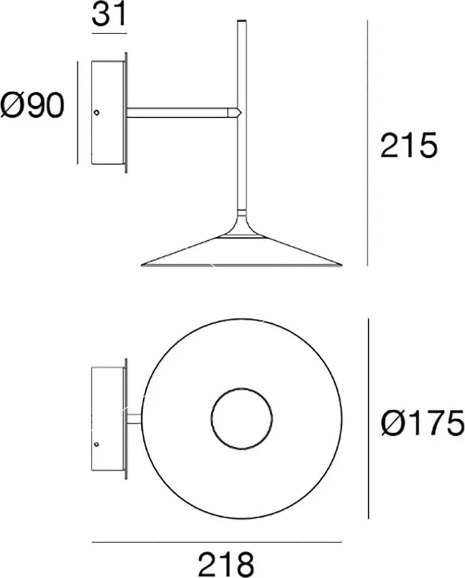 Applique led Linea Light POE 8500 3000K 536LM metallo bianco mono emissione - 4