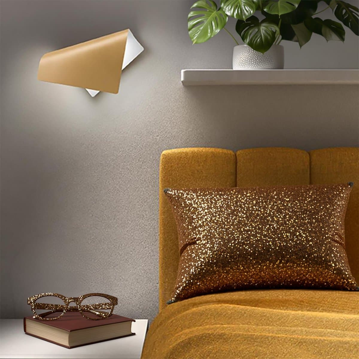 Applique led Promoingross FOLIUM A37 MG LED CCT MATT GOLD 1532LM monoemissione - 2