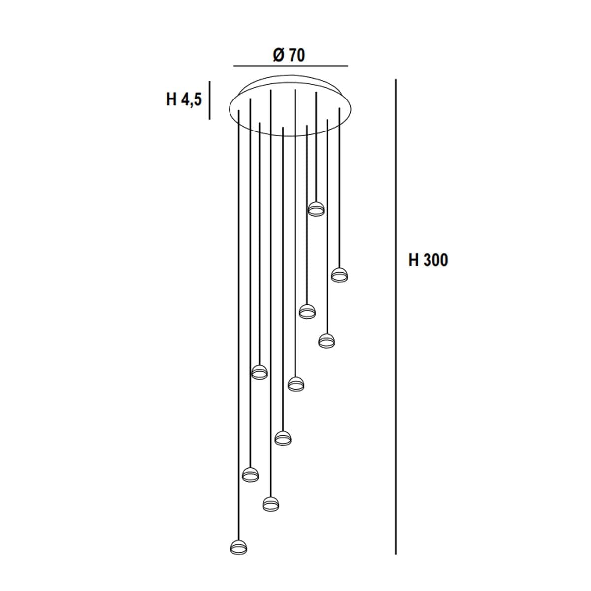 Lampadario moderno Promoingross JINGLE S10B WH LED metallo metacrilato bianco - 4