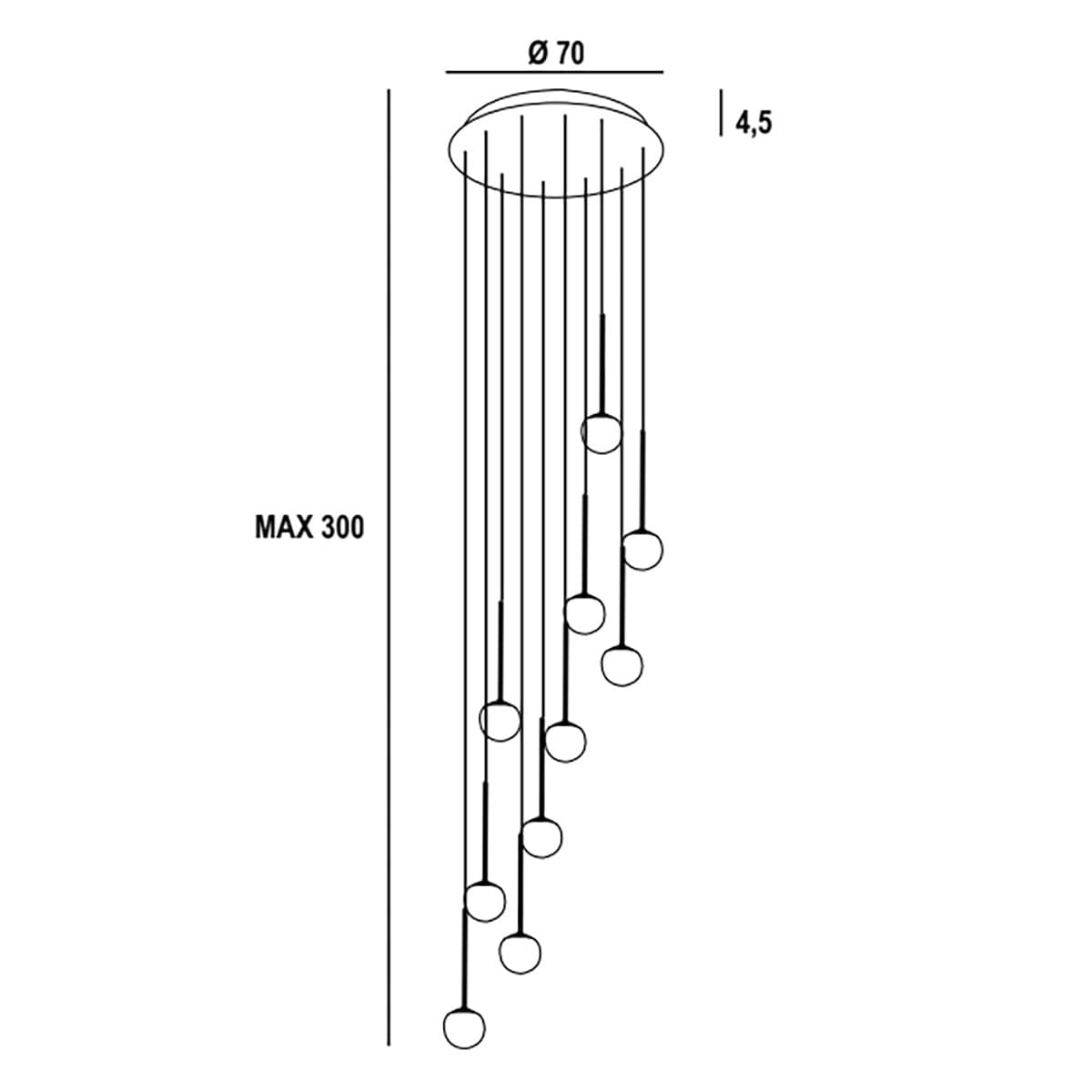 Lampadario moderno Promoingross LOLLYPOP S10B BN LED CCT 5360LM metallo oro rosato metacrilato bianco - 6