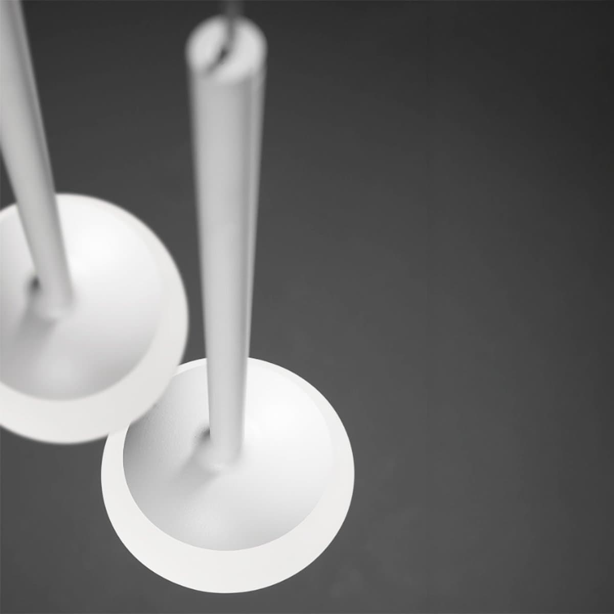 Lampadario moderno Promoingross LOLLYPOP S10C WH LED CCT 5360LM metallo bianco metacrilato bianco - 2