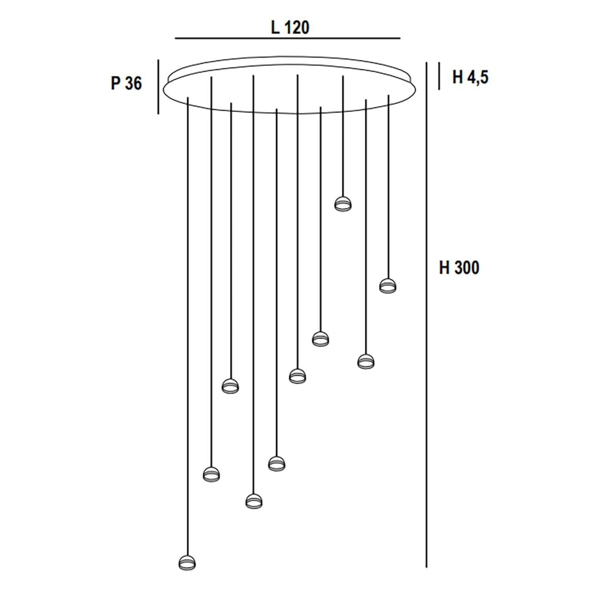 Lampadario moderno Promoingross LOLLYPOP S10C WH LED CCT 5360LM metallo bianco metacrilato bianco - 4