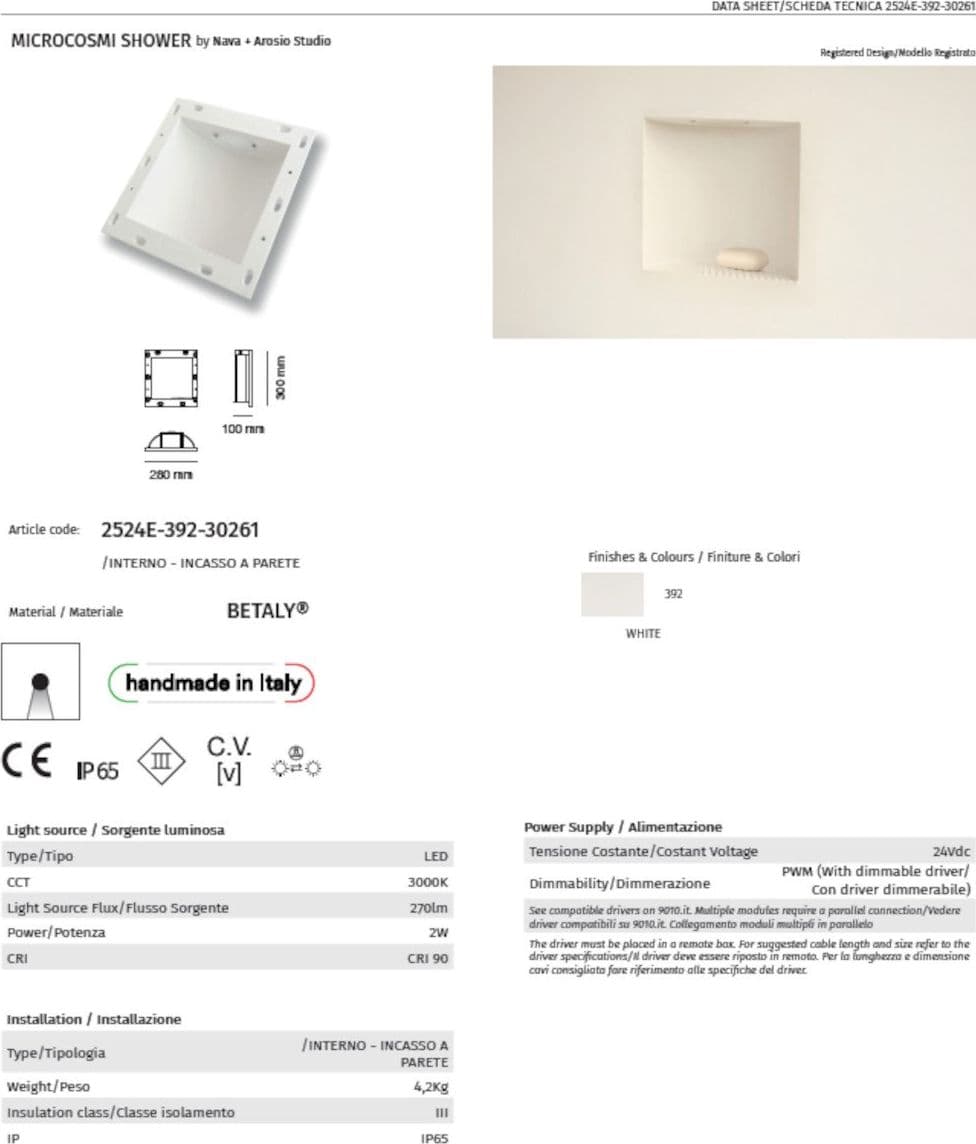 Faretto incasso Belfiore 9010 MICROCOSMI SHOWER 2524E 392 30261 LED Betaly IP65 - 9