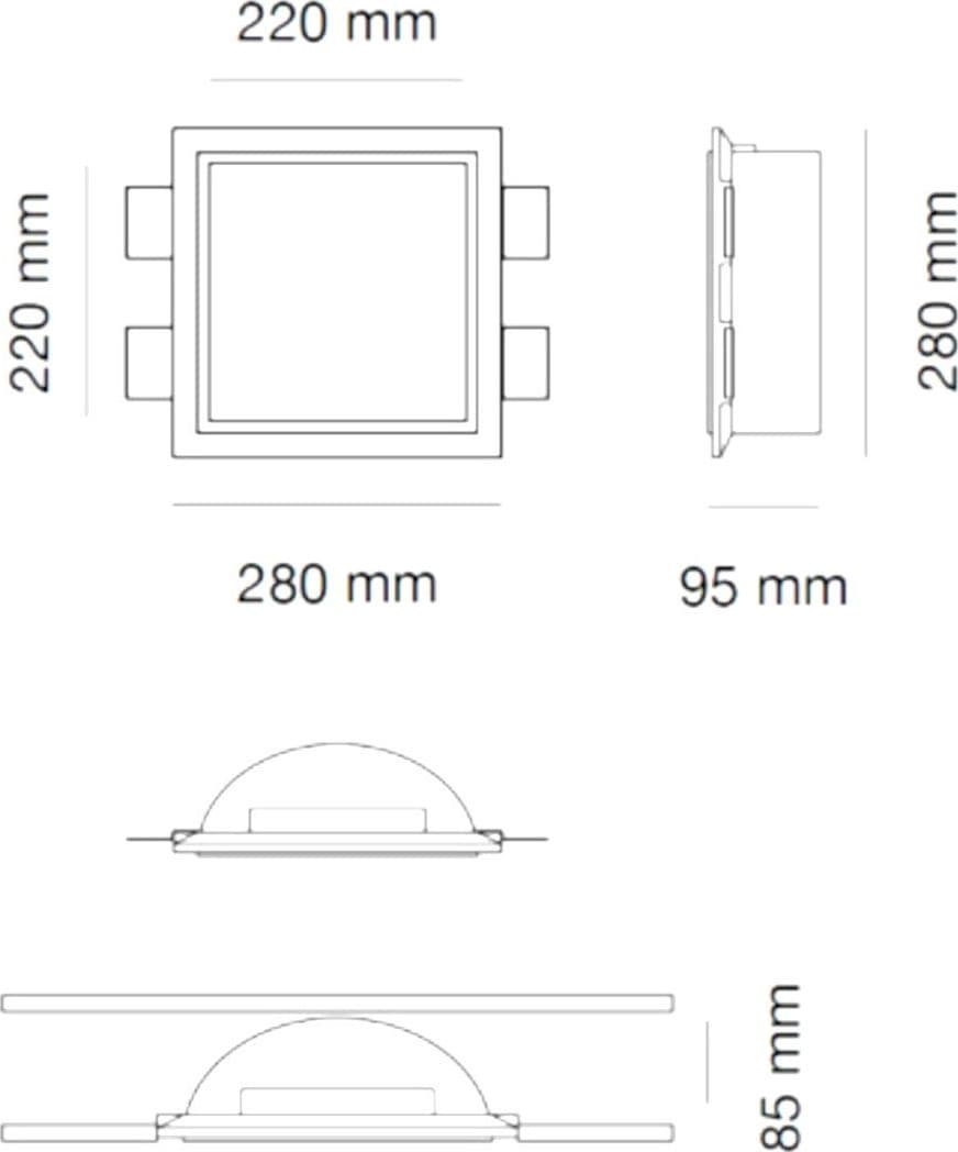 Faretto incasso Belfiore 9010 MICROCOSMI SQUARE 2524A 3003 LED Cristaly IP20 - 2