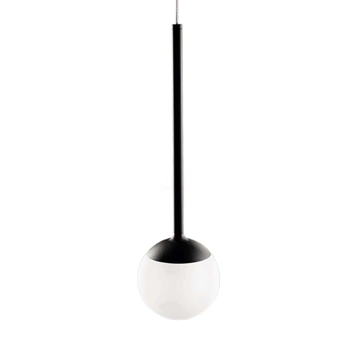 Lampadario moderno Promoingross LOLLYPOP S5B NE LED metallo nero metacrilato bianco - 2