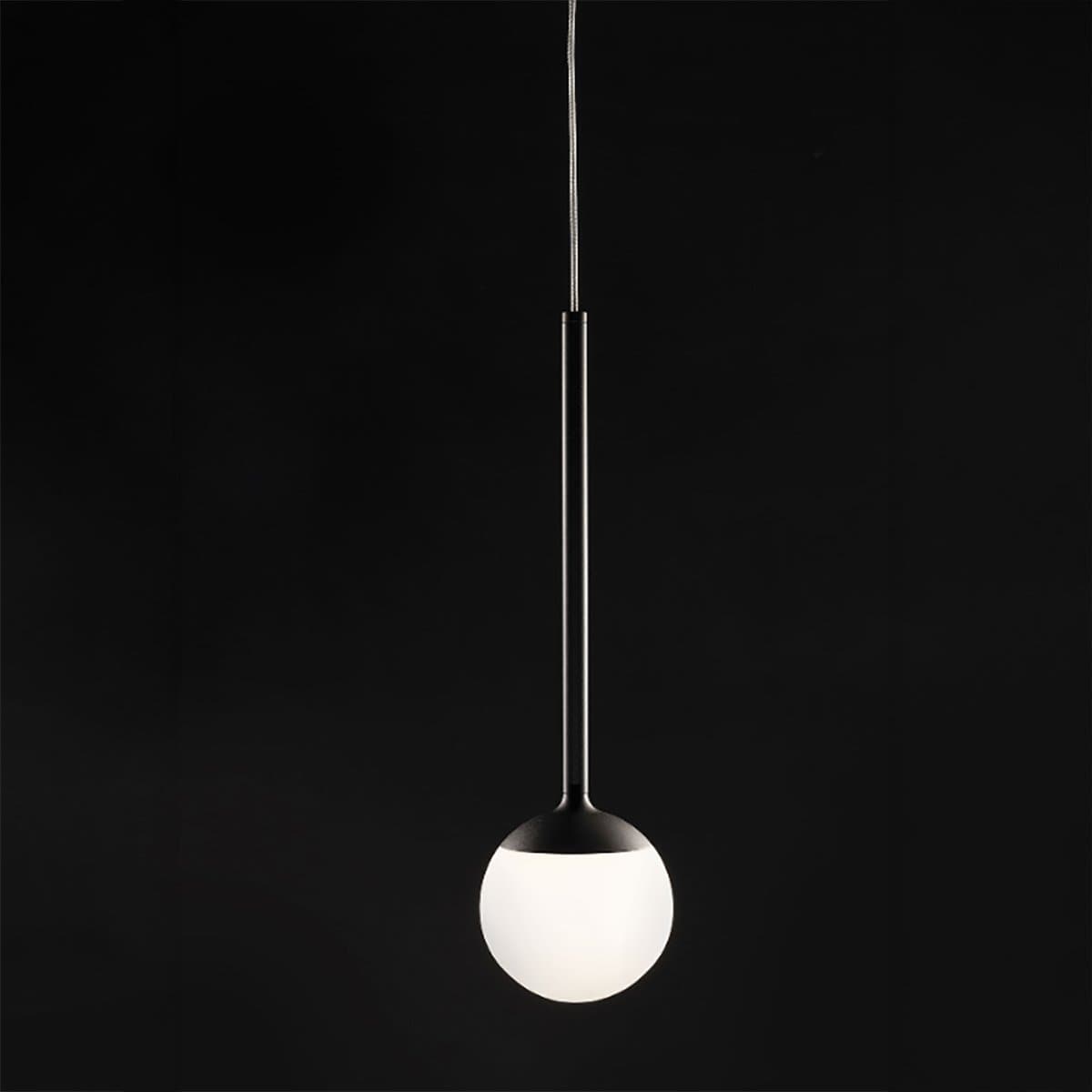 Lampadario moderno Promoingross LOLLYPOP S5B NE LED metallo nero metacrilato bianco - 3
