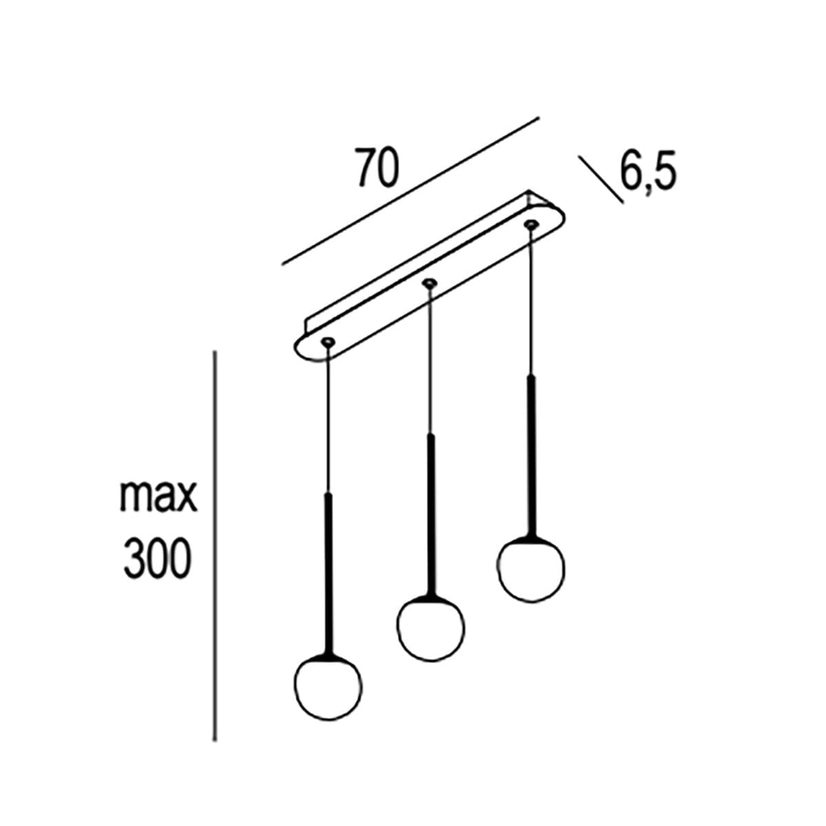 Lampadario moderno Promoingross LOLLYPOP S3TR BN LED metallo oro rosato metacrilato bianco - 3
