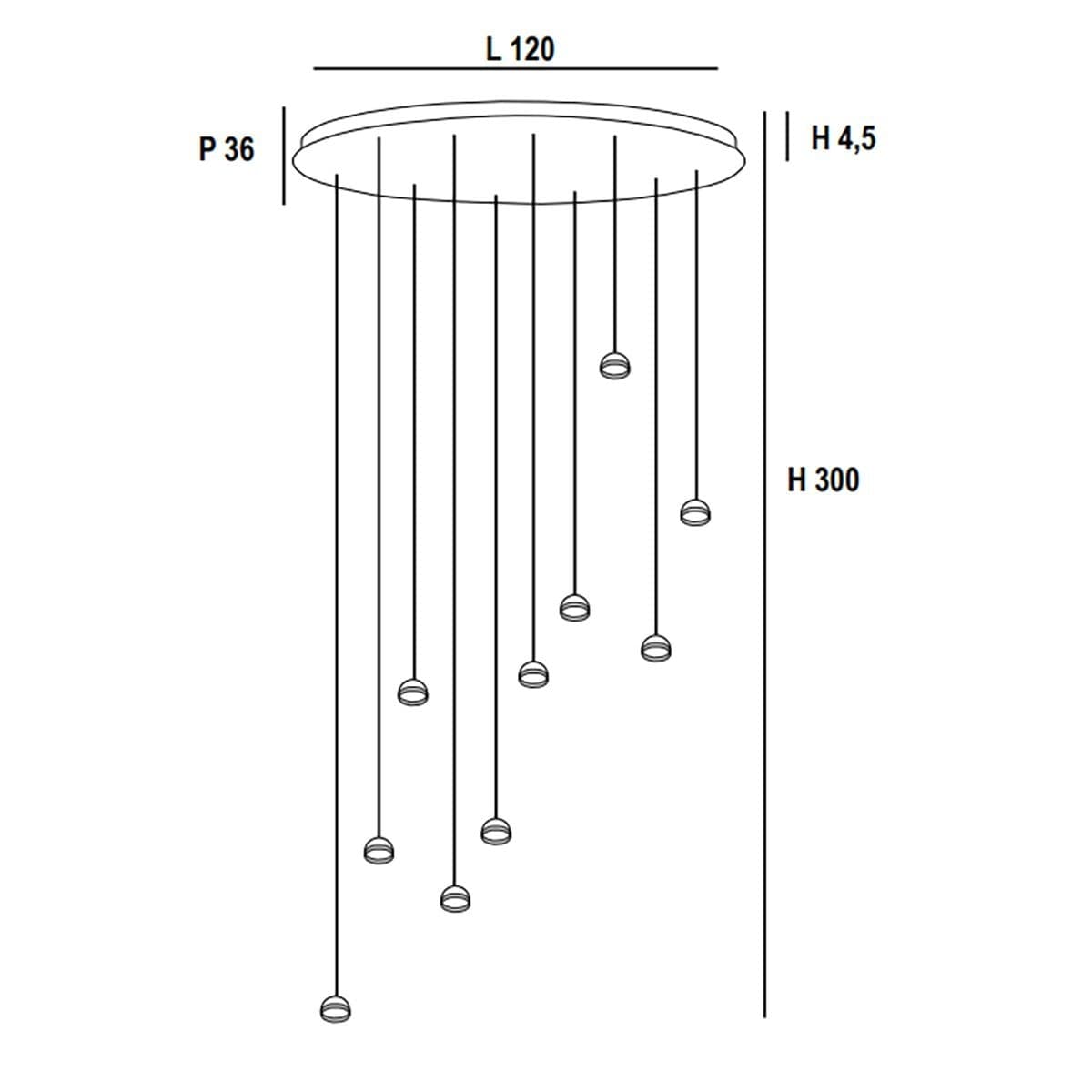 Lampadario moderno Promoingross LOLLYPOP S10C BN LED CCT 5360LM metallo oro rosato metacrilato bianco - 3
