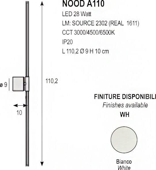Applique led Promoingross NOOD A110 WH LED CCT 1611LM lampada parete moderna orientabile - 8