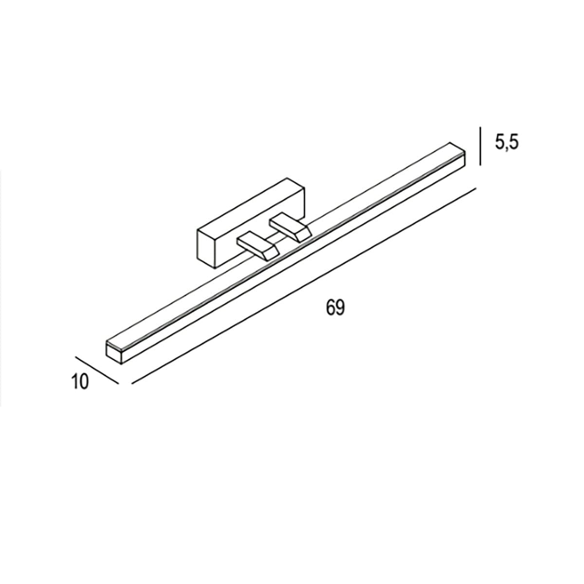 Applique led Promoingross RULER A69 RU LED CCT 1990LM metallo ruggine - 4