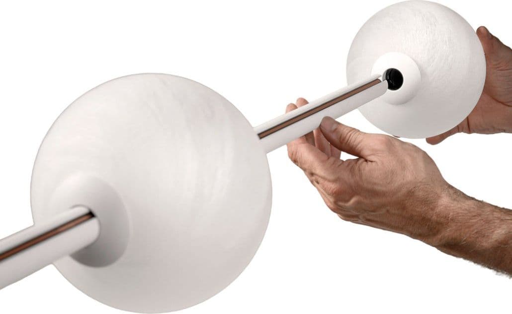 Lampadario led Promoingross STICK S120 WH 5055LM LED dimmerabile alluminio vetro alabastrato - 7