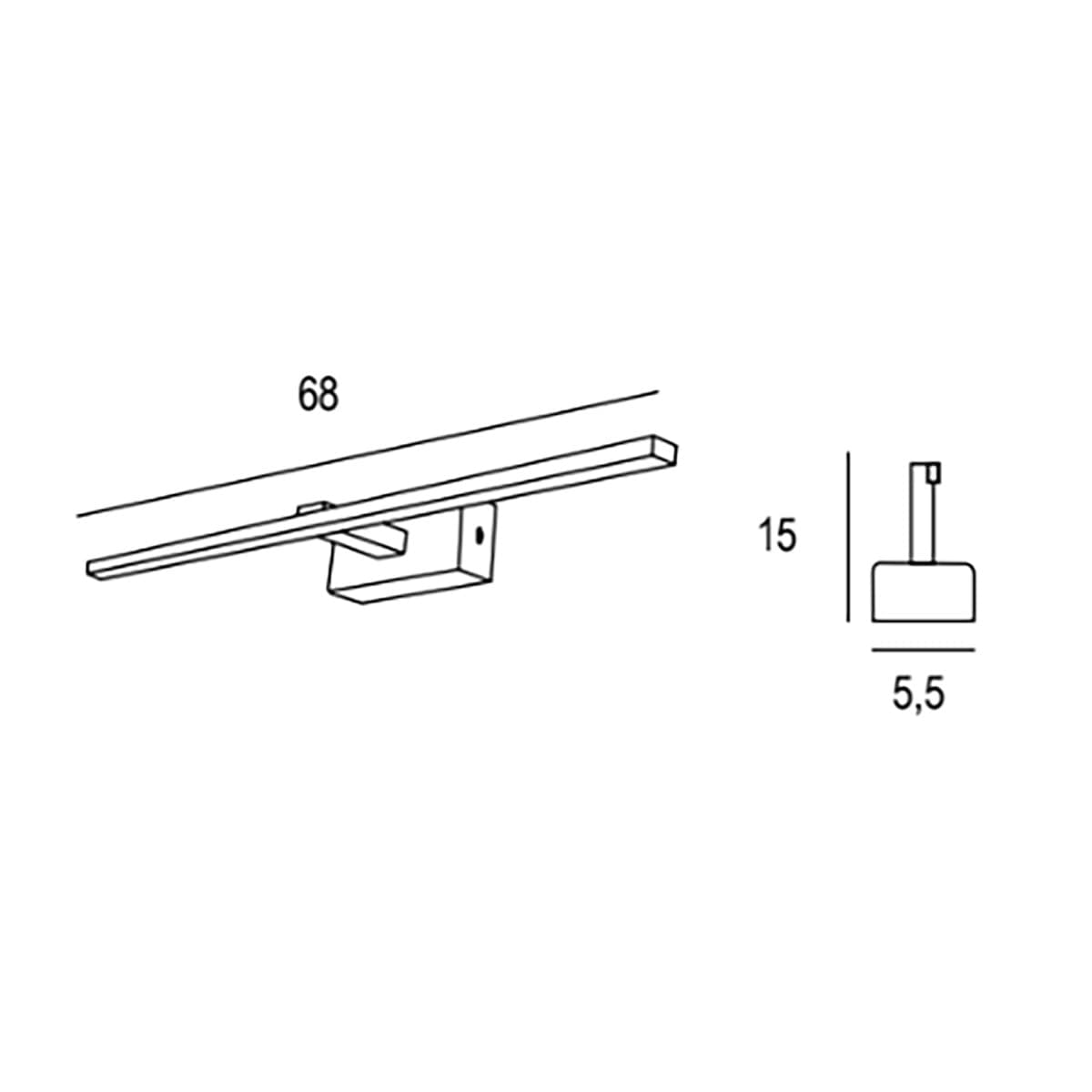 Applique led Promoingross TEAM A68 CR 1468 IP44 3000K - 7