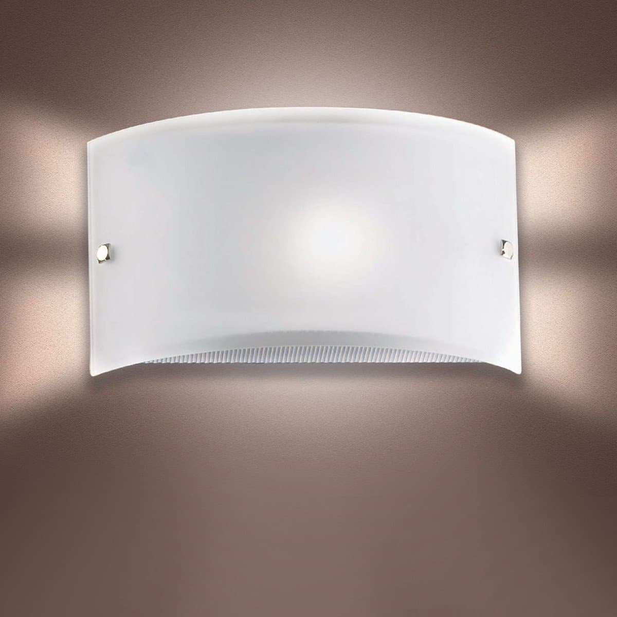 Applique Illuminando AP FASCIA BIANCA G E27 LED moderna fascia vetro satinato opaco - 2