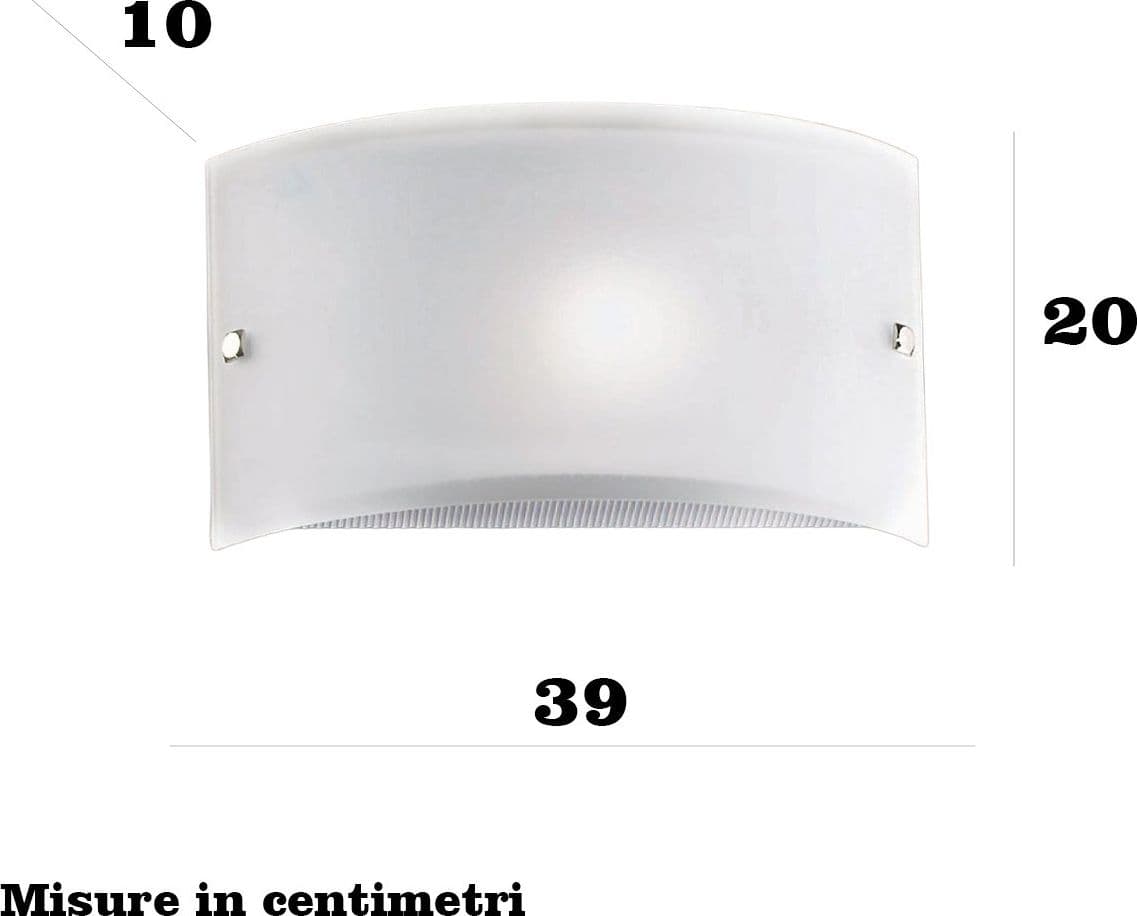 Applique Illuminando AP FASCIA BIANCA G E27 LED moderna fascia vetro satinato opaco - 3