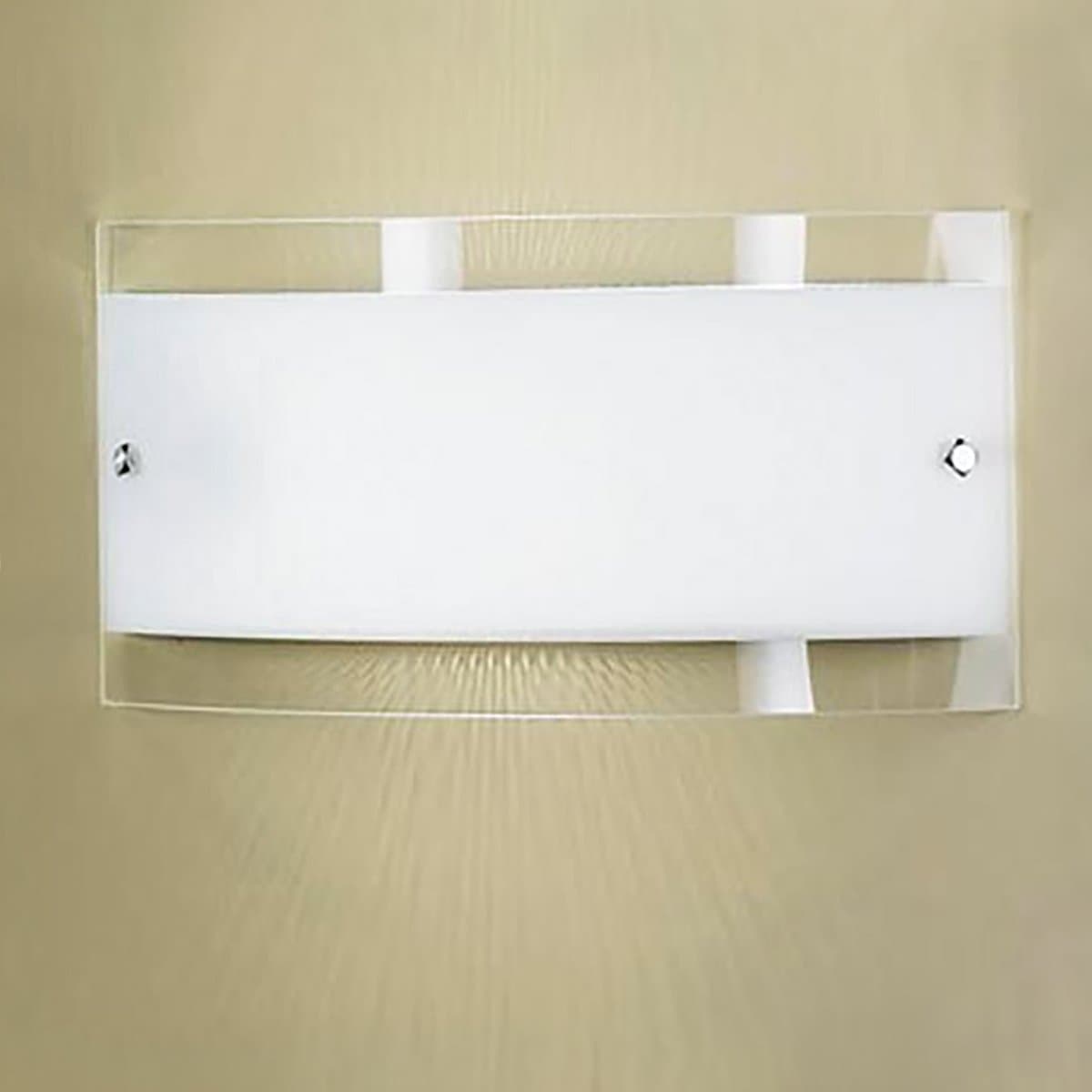 Applique Illuminando AP ARIA G E27 LED moderna fascia vetro bianco trasparente lucido - 2