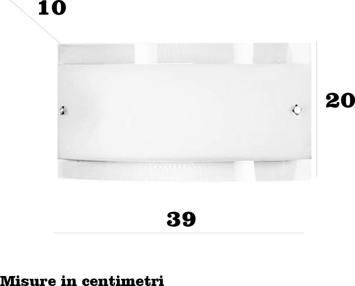 Applique Illuminando AP ARIA G E27 LED moderna fascia vetro bianco trasparente lucido - 3