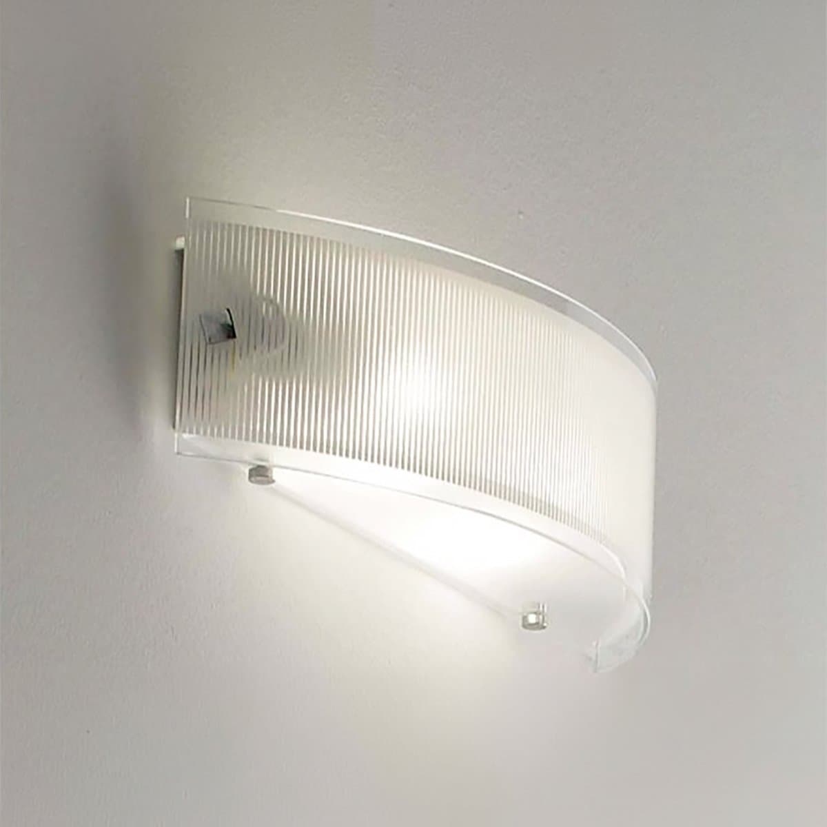 Applique vaschetta Illuminando AP FENICE FASCIA 2 E27 LED moderna vetro bianco latte lucido - 2