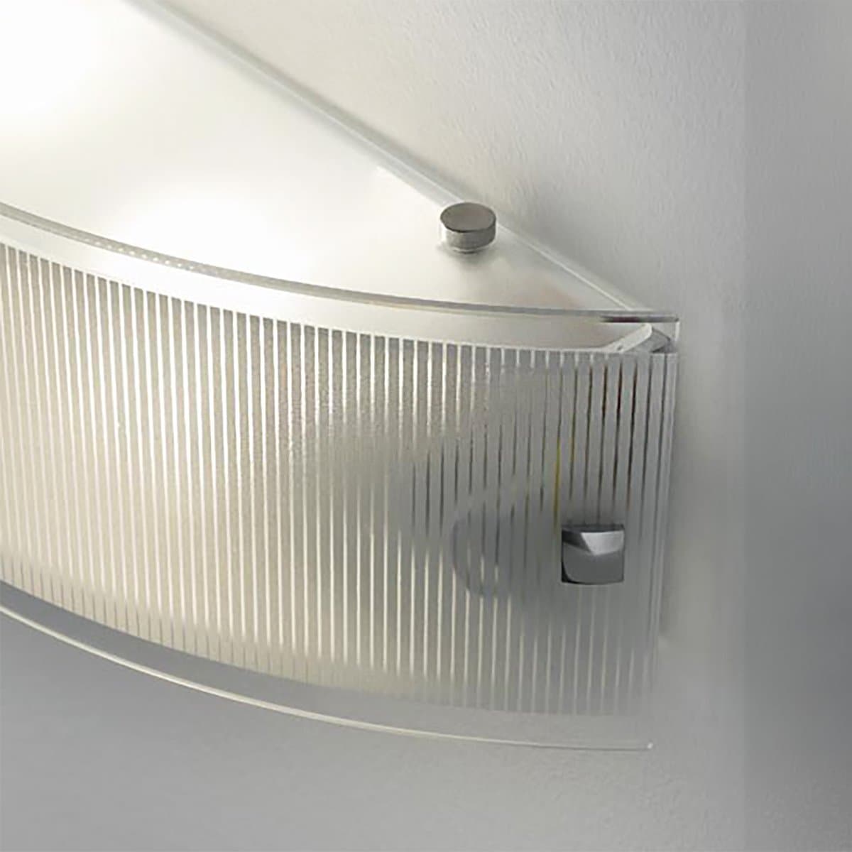 Applique vaschetta Illuminando AP FENICE FASCIA 2 E27 LED moderna vetro bianco latte lucido - 3