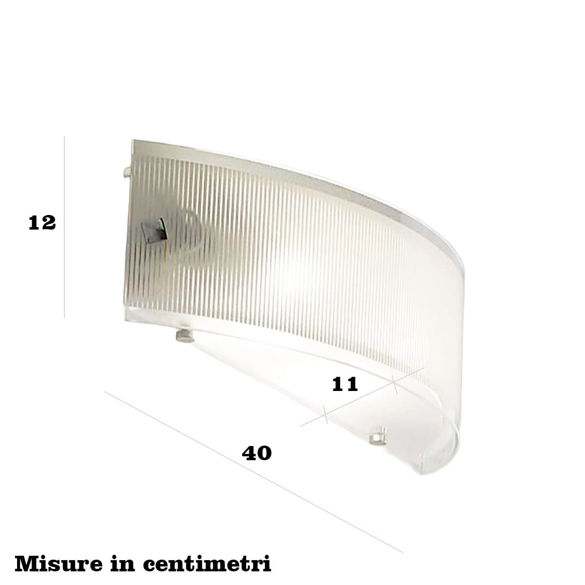 Applique vaschetta Illuminando AP FENICE FASCIA 2 E27 LED moderna vetro bianco latte lucido - 4