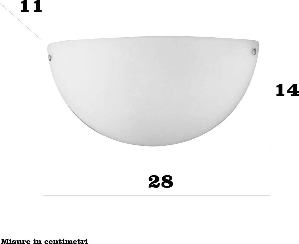 Applique vaschetta Illuminando AP 28 MIRA E27 LED moderna vetro incamiciato bianco latte satinato - 2