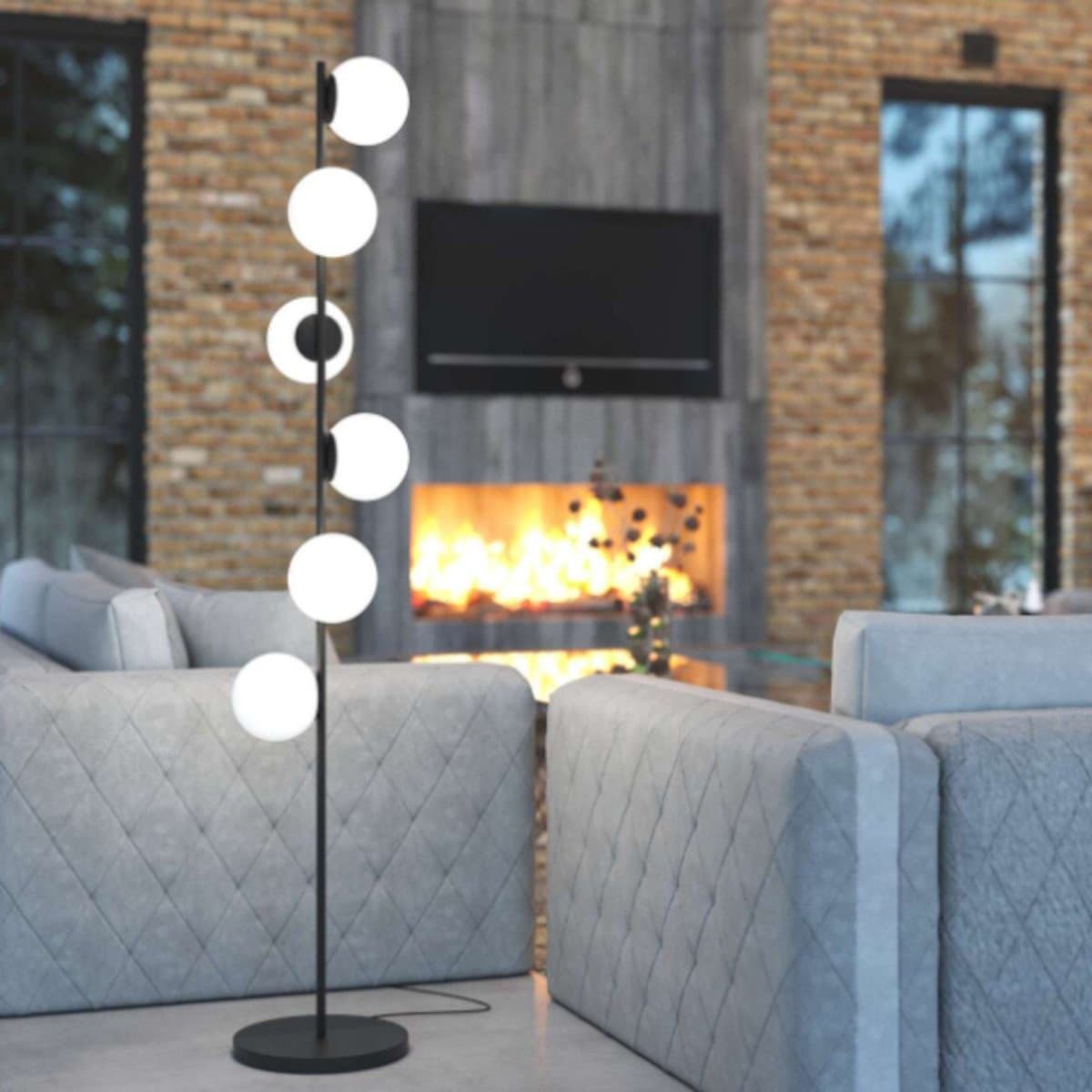 Piantana moderna Top Light HOLLY 1201 T6 E27 LED metallo vetro - 2