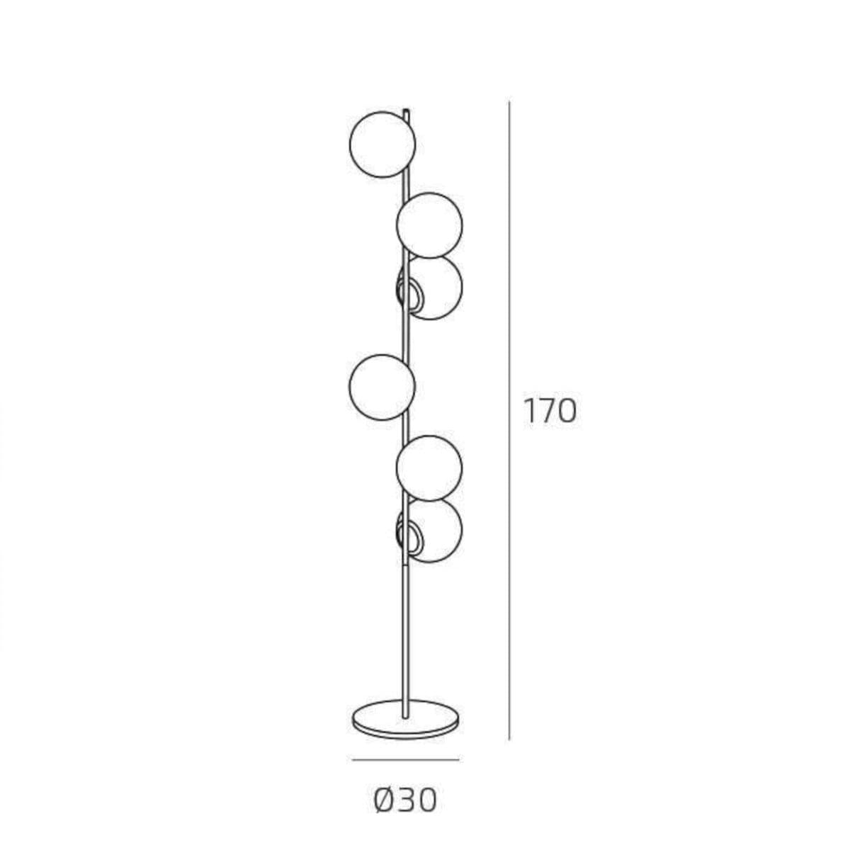 Piantana moderna Top Light HOLLY 1201 T6 E27 LED metallo vetro - 3