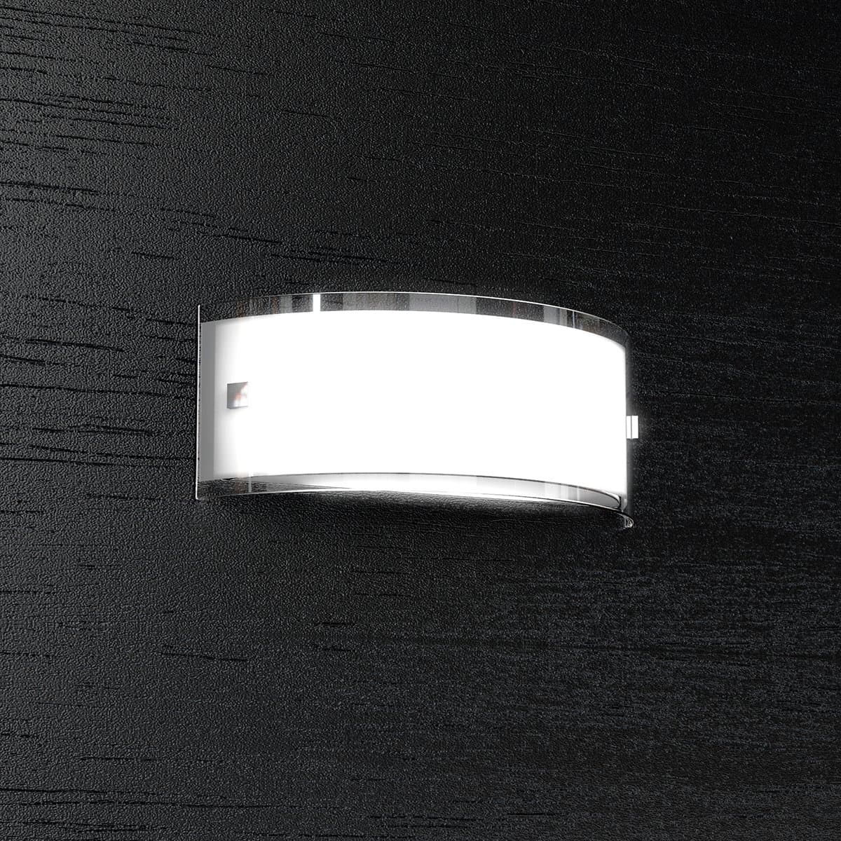 Applique moderno Top Light LINEAR 1076 A30 E27 LED vetro bianco bordo trasparente lucido - 2