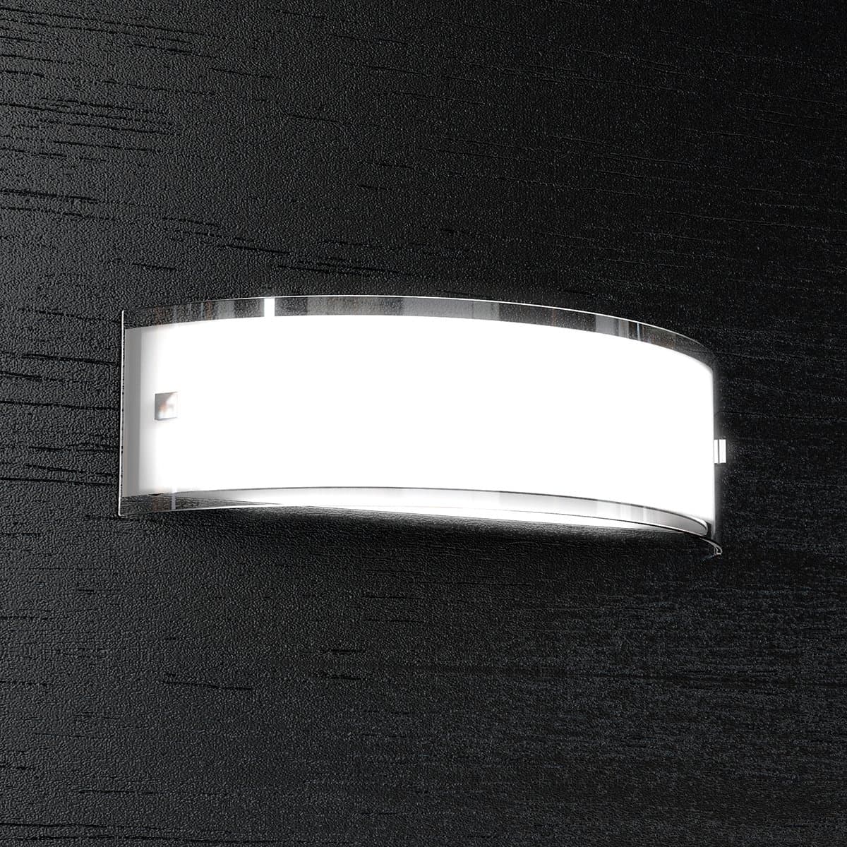 Applique moderno Top Light LINEAR 1076 A40 E27 LED vetro bianco bordo trasparente lucido - 2