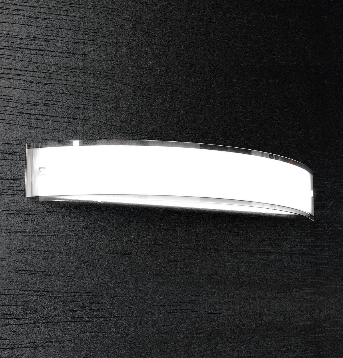 Applique moderno Top Light LINEAR 1076 A70 E27 LED vetro bianco bordo trasparente lucido - 3