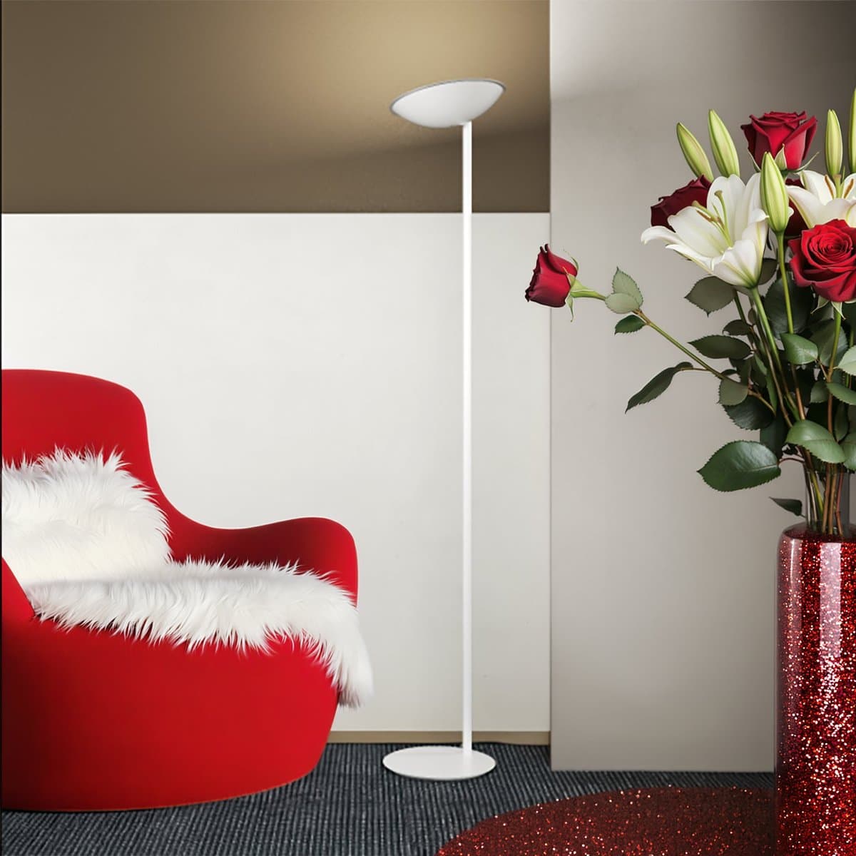 Piantana moderna Top Light MOOD 1165 T BI GX53 LED 220V metallo bianco diffusore vetro orientabile - 2