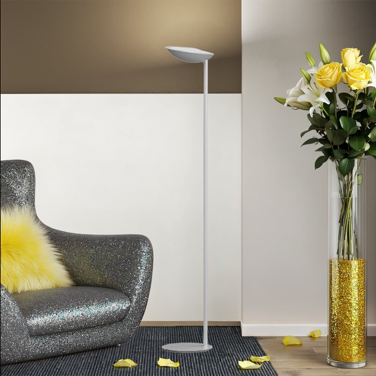 Piantana moderna Top Light MOOD 1165 T GR GX53 LED 220V metallo grigio diffusore vetro orientabile - 2