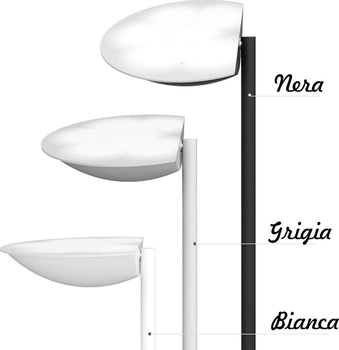 Piantana moderna Top Light MOOD 1165 T GR GX53 LED 220V metallo grigio diffusore vetro orientabile - 3