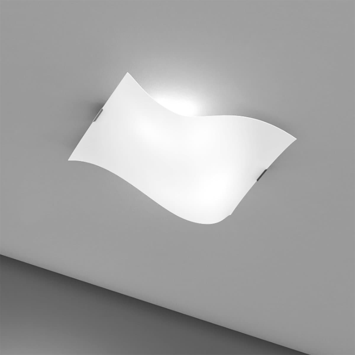 Plafoniera vetro Top Light WING 1044 45 E27 LED vetro curvo satinato - 3