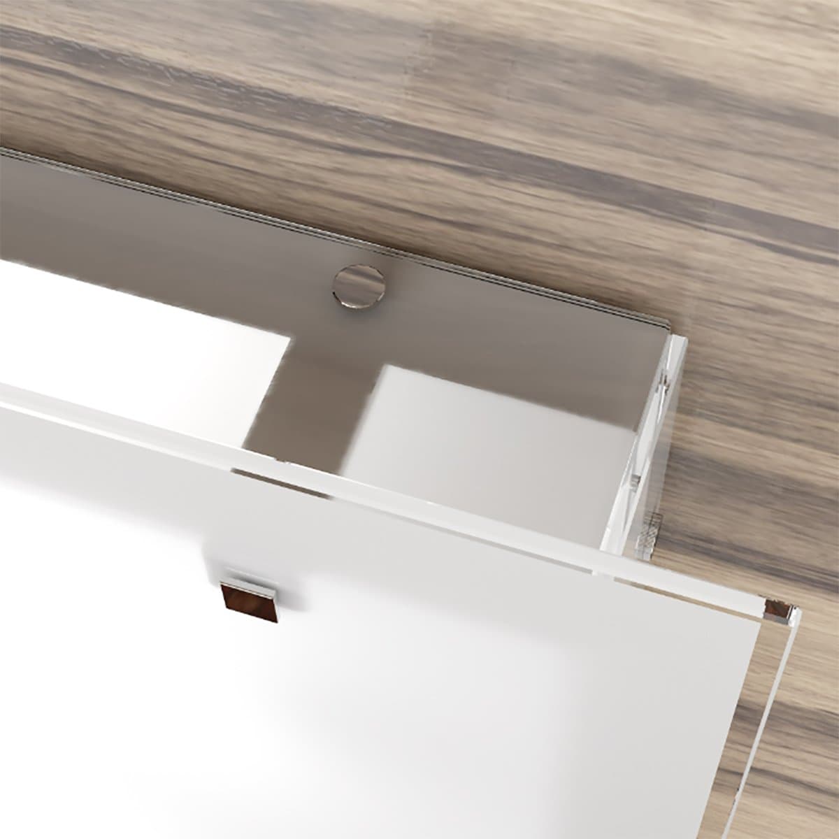 Applique Top Light BRICK 1122 AP E27 LED vetro extrachiaro satinato bordo trasparente - 2