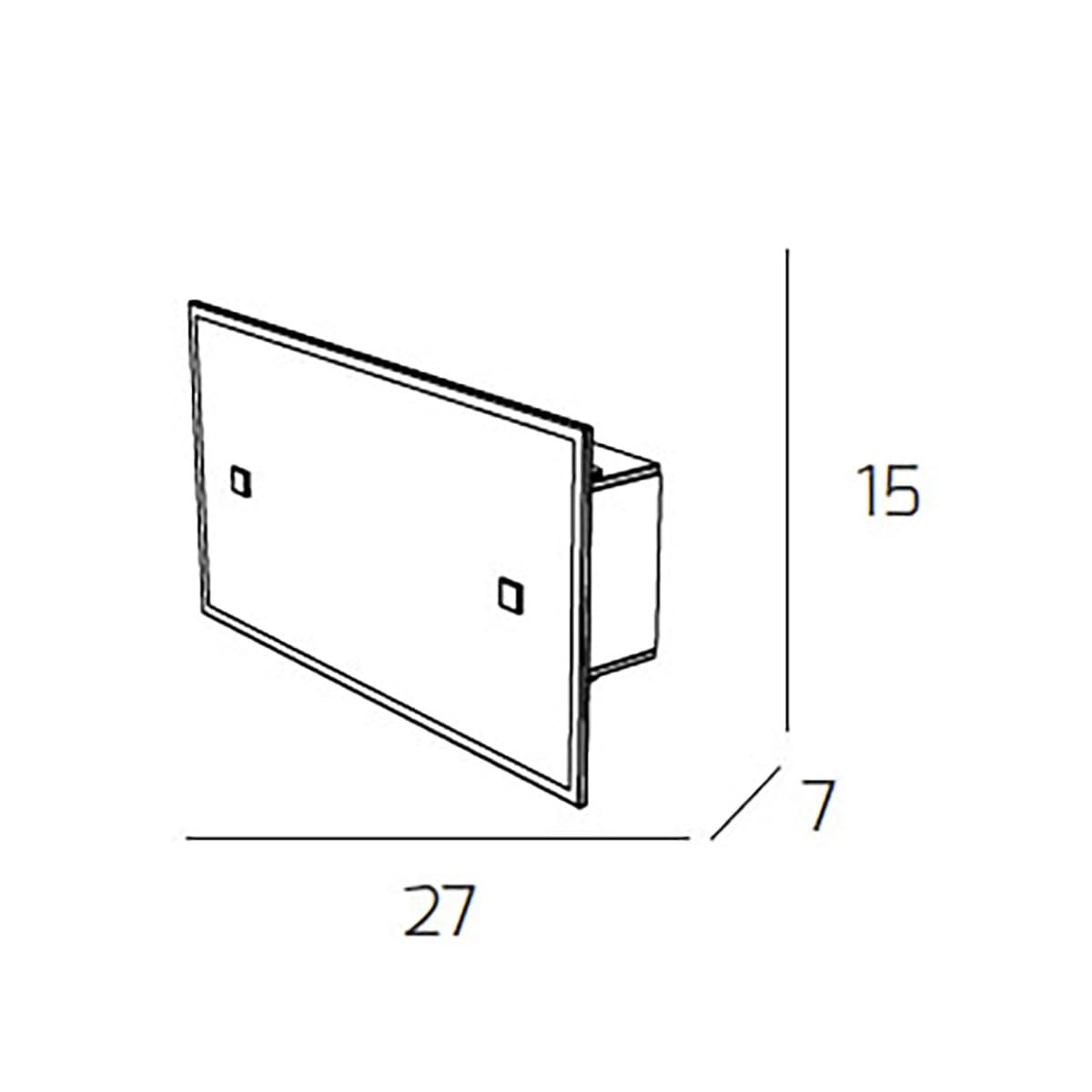 Applique Top Light BRICK 1122 AP E27 LED vetro extrachiaro satinato bordo trasparente - 3