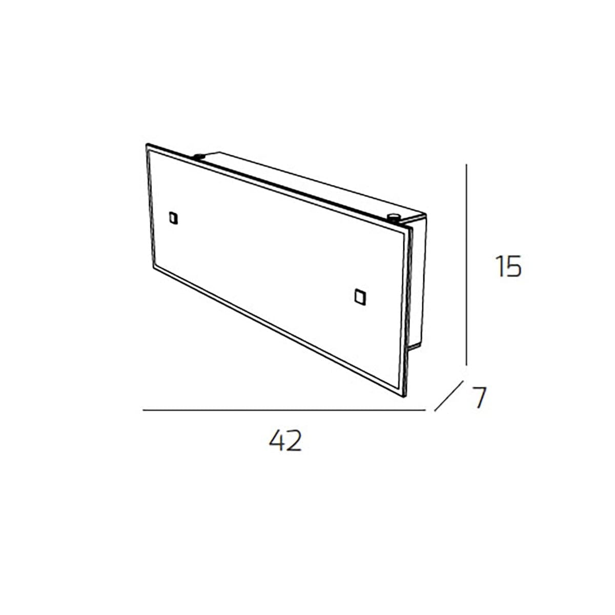 Applique Top Light BRICK 1122 AM E27 LED vetro extrachiaro satinato bordo trasparente - 3