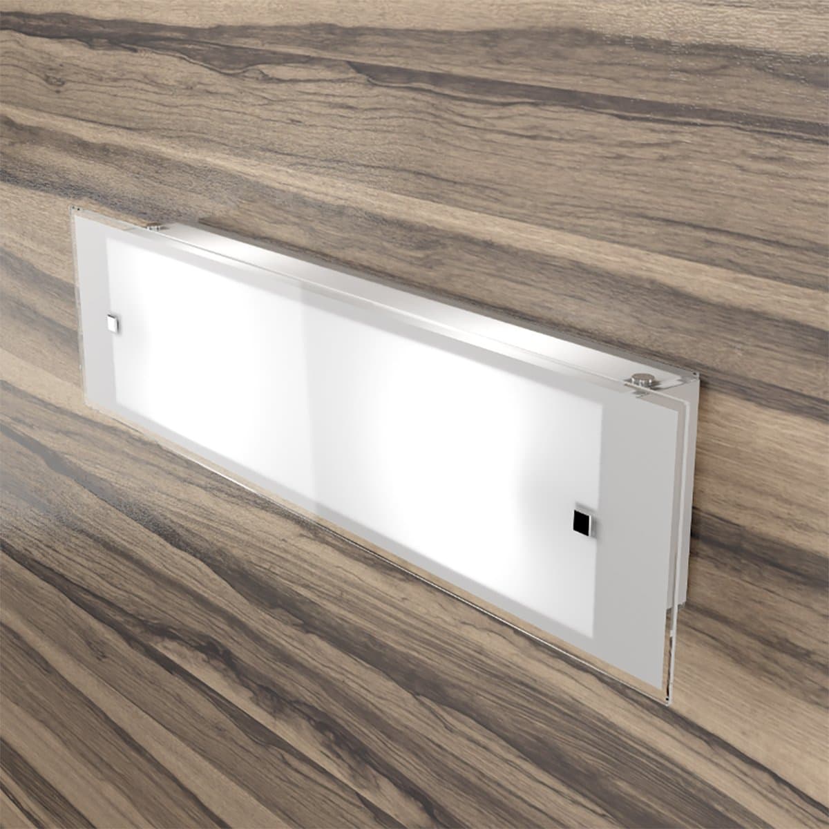 Applique Top Light BRICK 1122 AG E27 LED vetro extrachiaro satinato bordo trasparente - 2