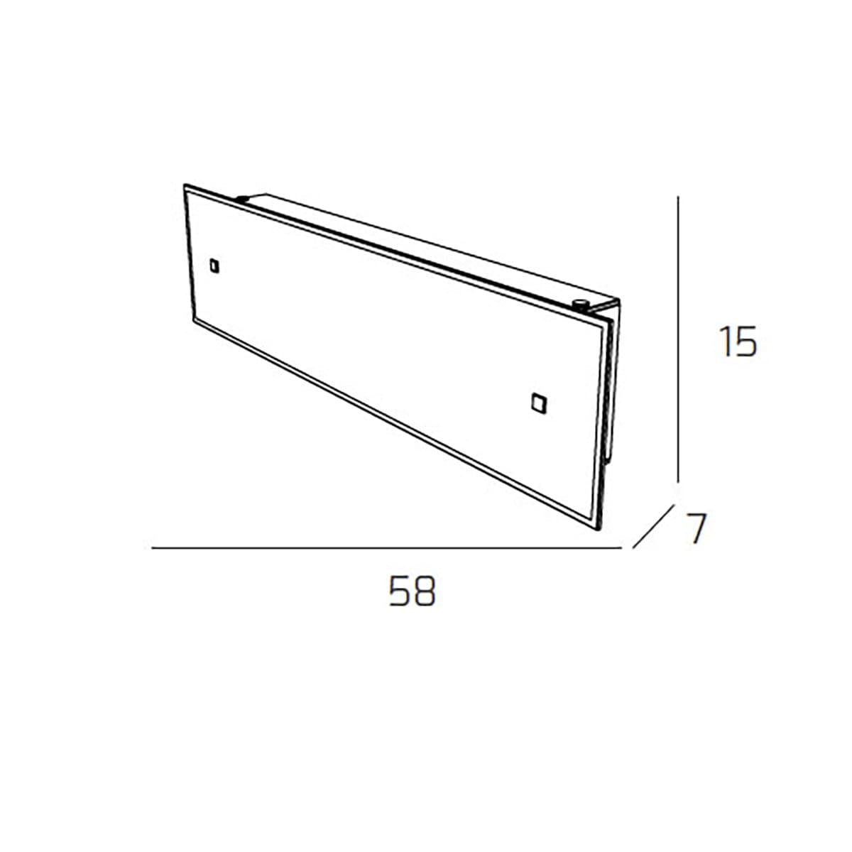 Applique Top Light BRICK 1122 AG E27 LED vetro extrachiaro satinato bordo trasparente - 4